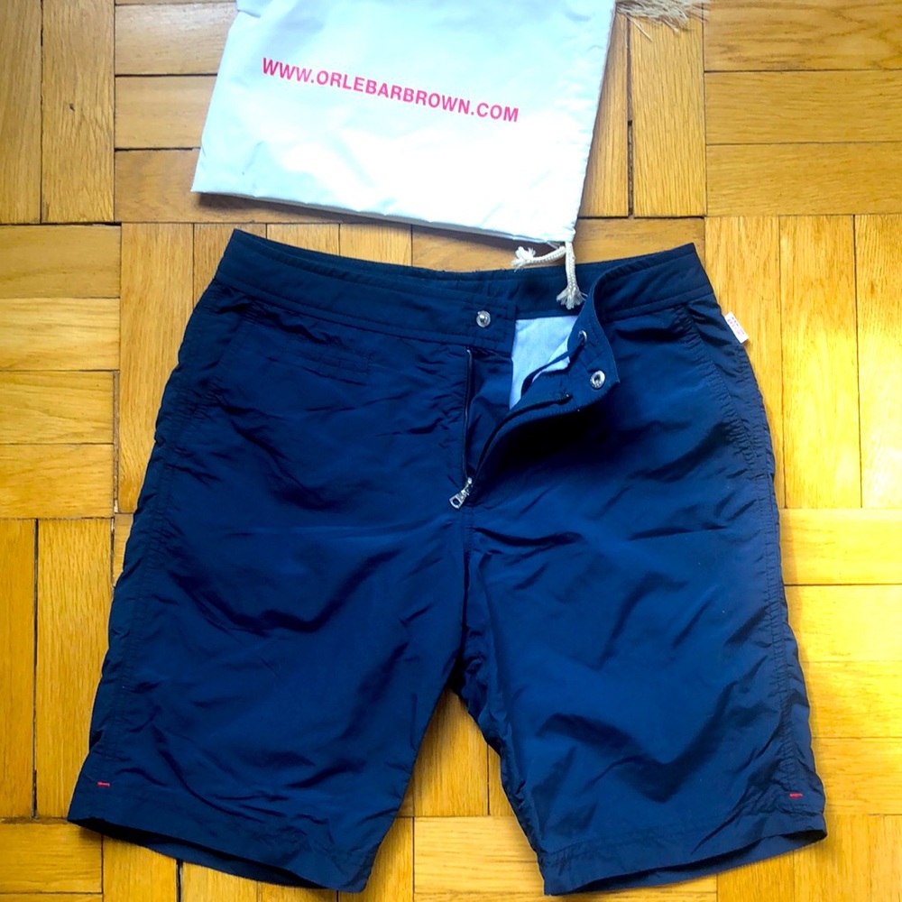 Orlebar Brown slim navy board shorts S (30” W)